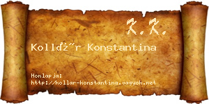 Kollár Konstantina névjegykártya